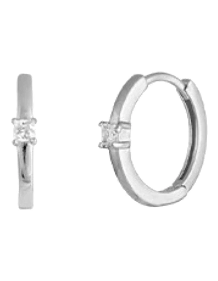 Bianc Elsie Huggies Earrings in Silver image 1