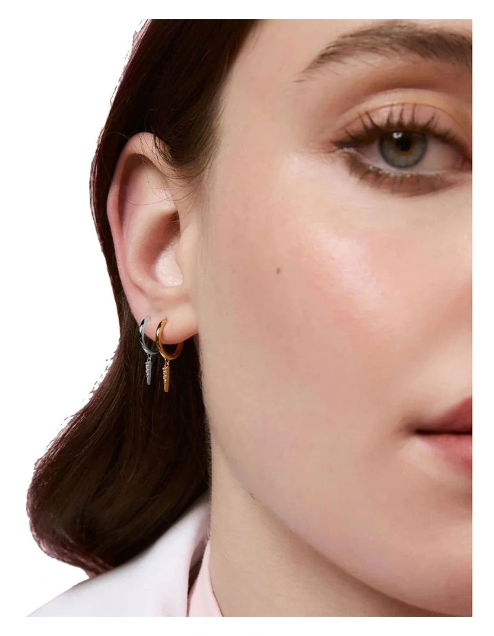 Mocha Bianc Lyla Huggies Earrings in Gold image 2