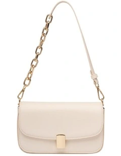 Cora Half-Chain Crossbody Bag in Beige