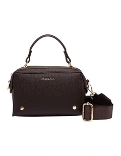 Sienna Stud Boxy Crossbody in Dark Chocolate