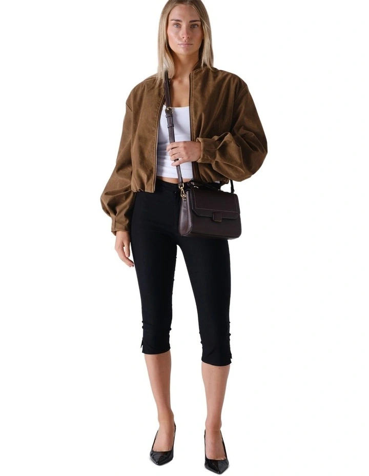 Mocha Dana Top Handle Crossbody Bag - Dark Roast image 2