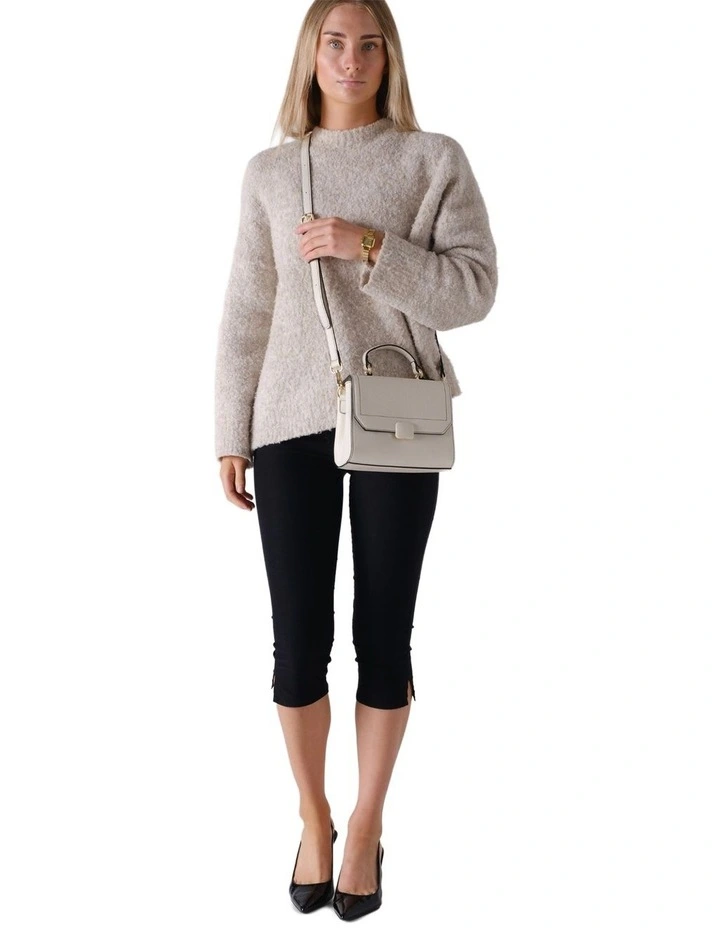 Mocha Dana Top Handle Crossbody Bag - Beige image 2