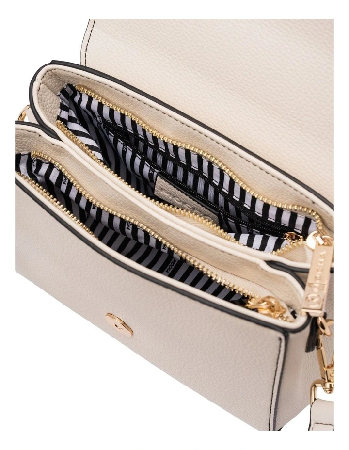 Mocha Dana Top Handle Crossbody Bag - Beige image 5