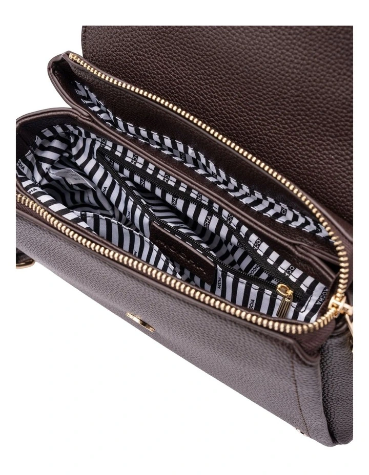 Sienna Stud Top Handle Crossbody Bag in Dark Chocolate image 3