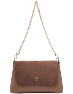 Emmy Crossbody Bag with Chain in Taupe