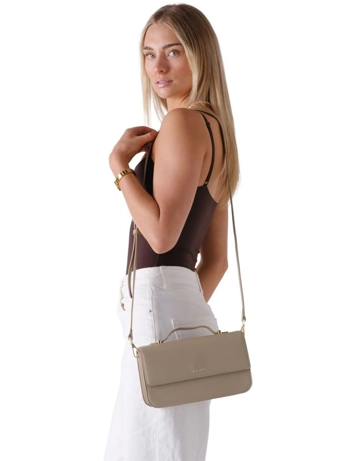 Ada Top Handle Crossbody Bag in Taupe image 2