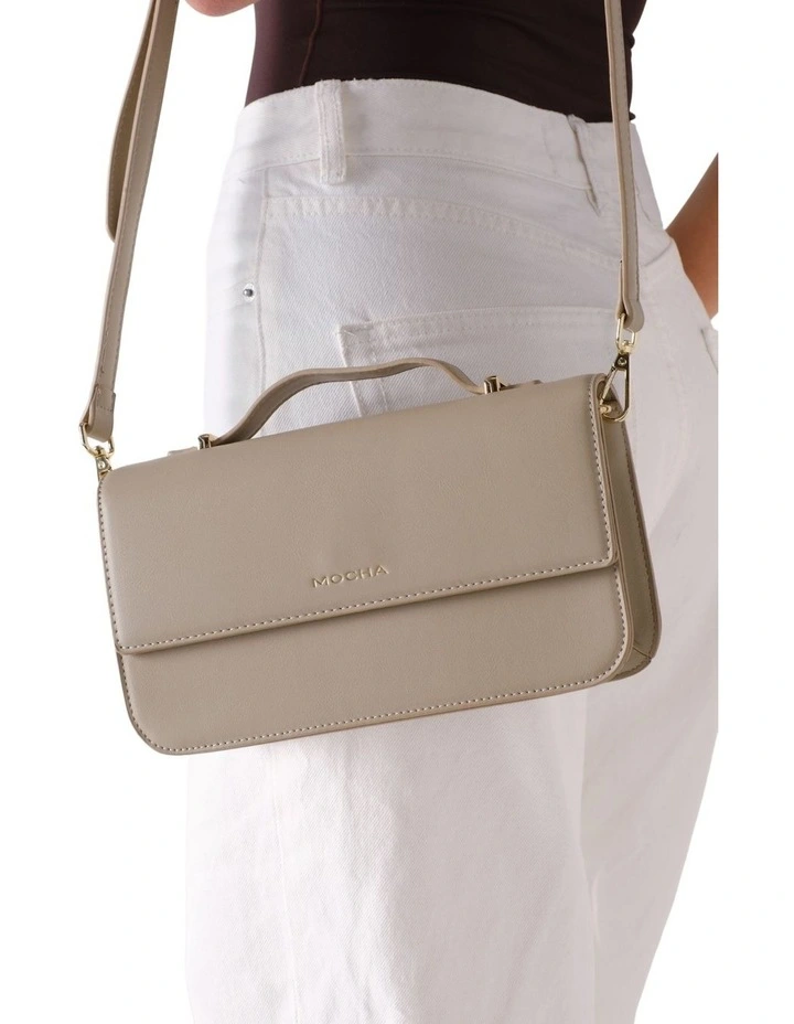 Ada Top Handle Crossbody Bag in Taupe image 3