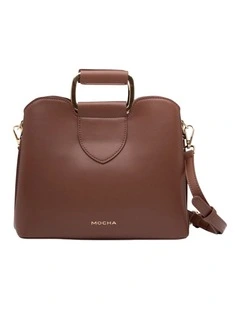 Freya Metal Handle Tote in Coffee