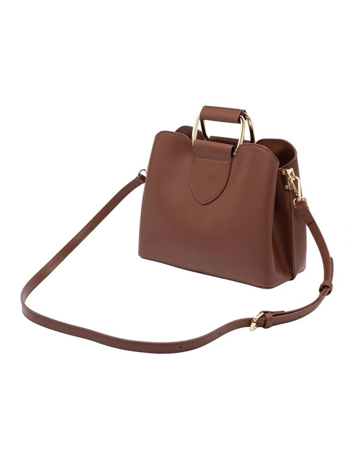 Freya Metal Handle Tote in Coffee image 4