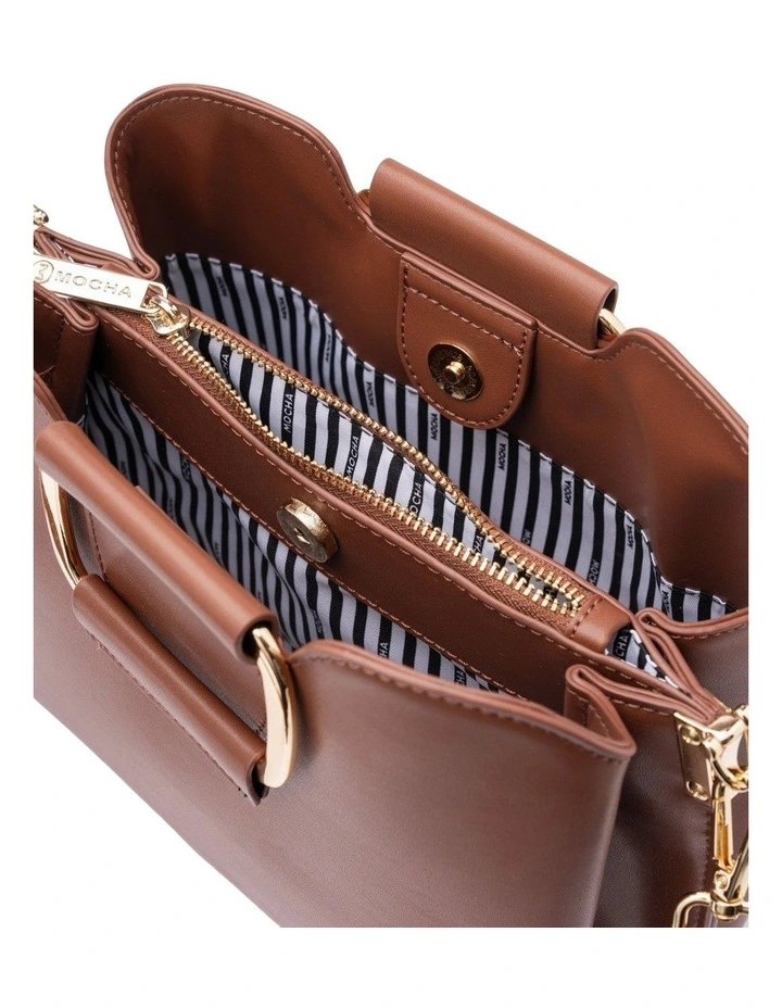 Freya Metal Handle Tote in Coffee image 5