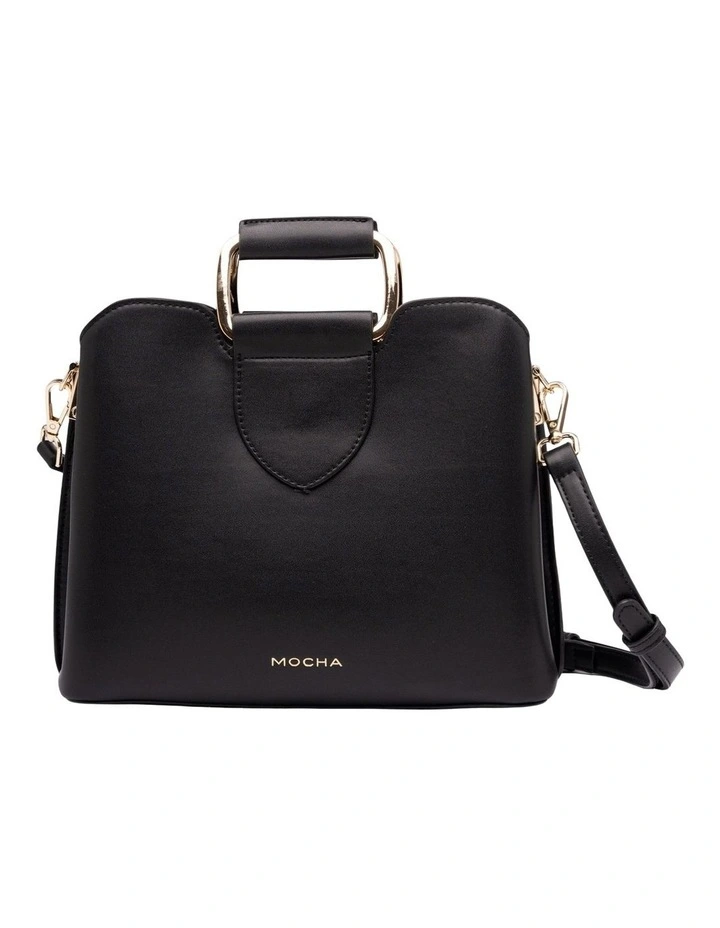 Freya Metal Handle Tote in Black image 1