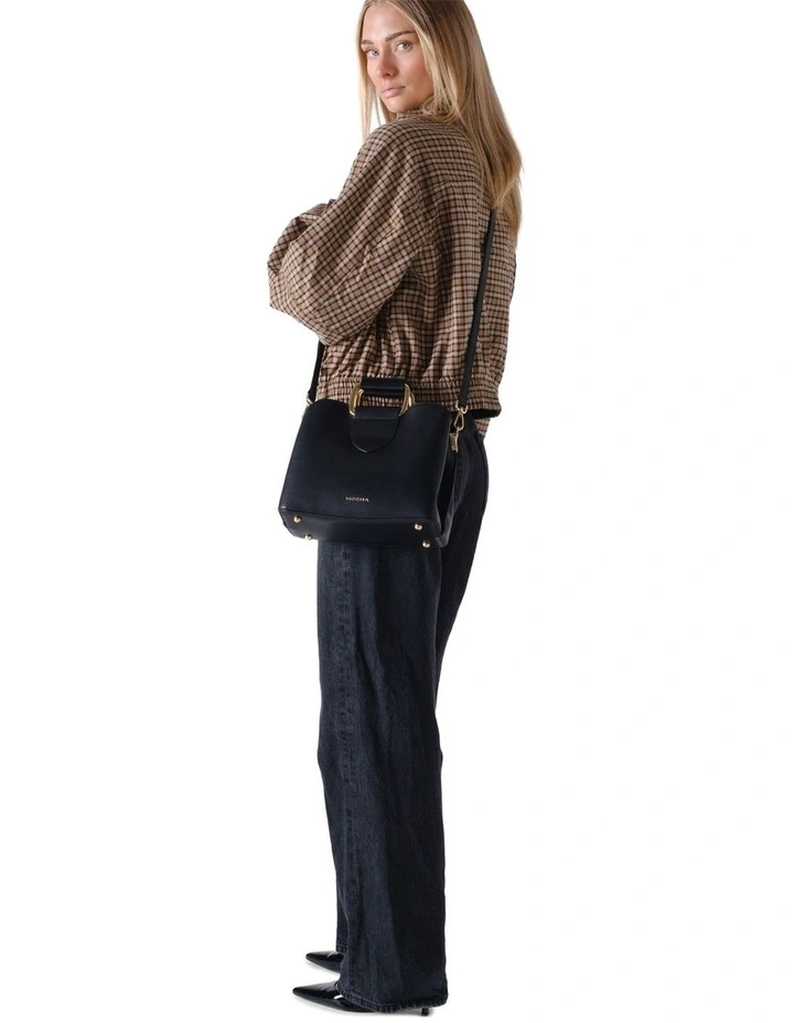 Freya Metal Handle Tote in Black image 2