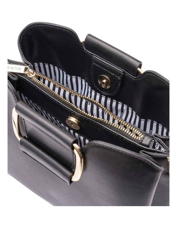 Freya Metal Handle Tote in Black image 5