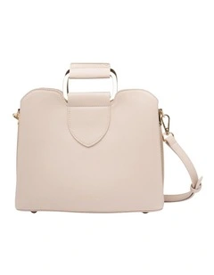 Mocha Freya Metal Handle Tote - Beige
