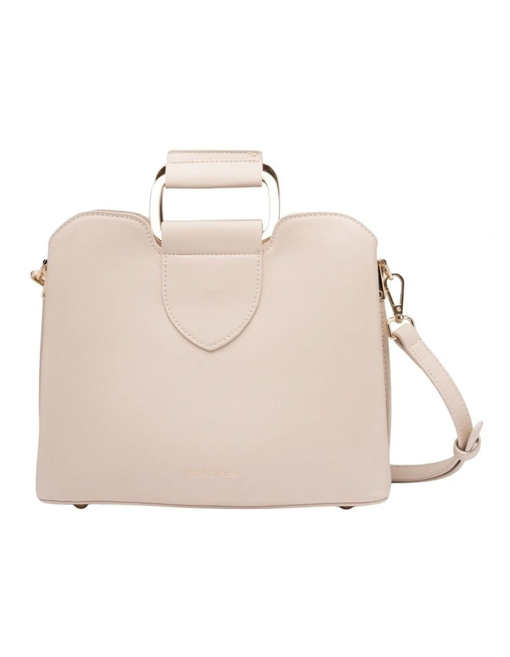 Mocha Freya Metal Handle Tote - Beige image 1