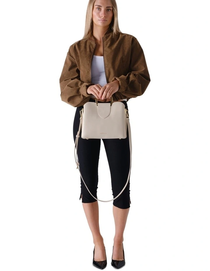 Mocha Freya Metal Handle Tote - Beige image 2