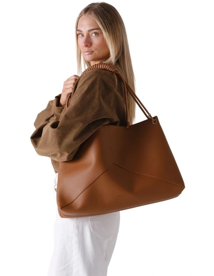 Lina Knotted Shoulder Bag in Tan image 2