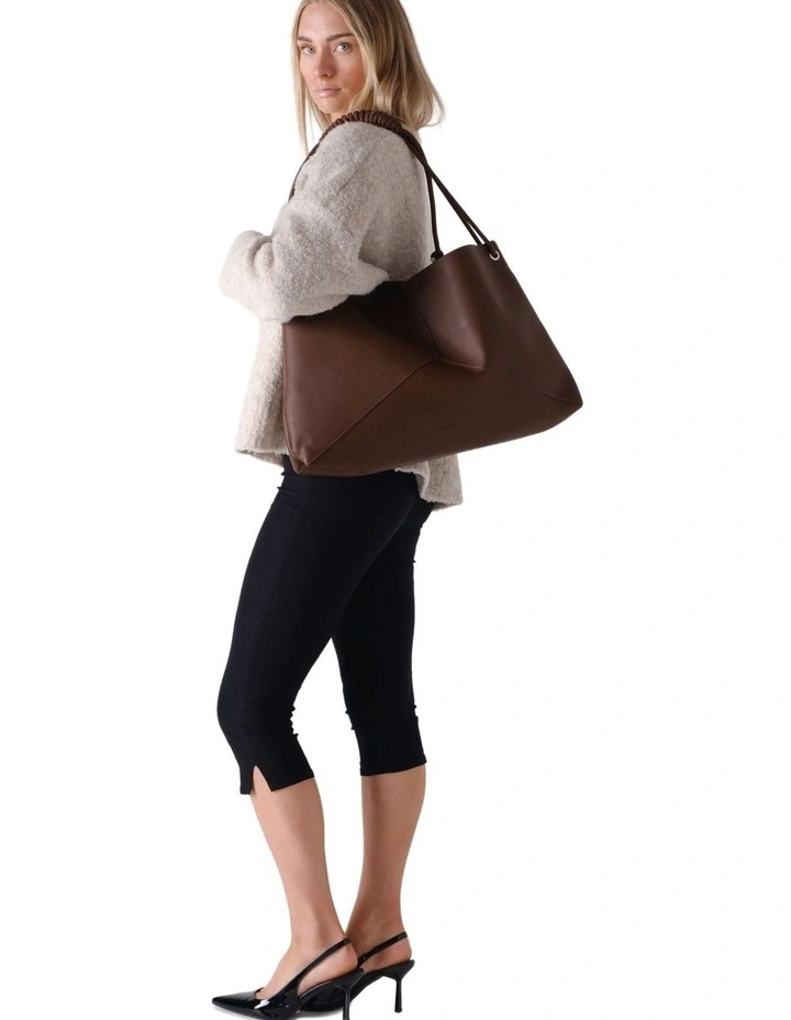 Lina Knotted Shoulder Bag in Dark Chocolate image 2