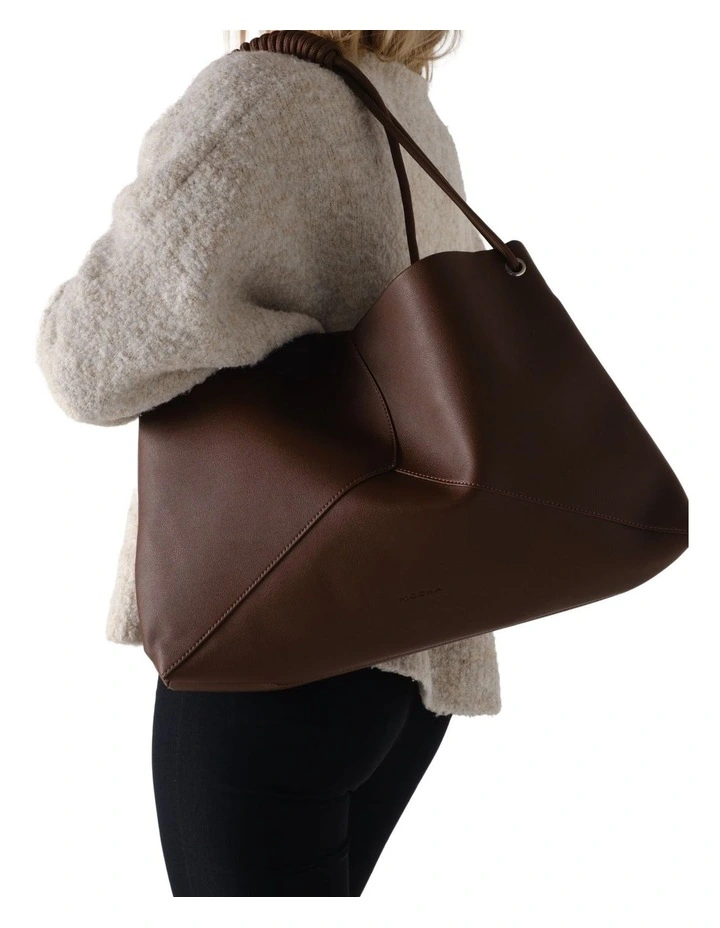 Lina Knotted Shoulder Bag in Dark Chocolate image 3