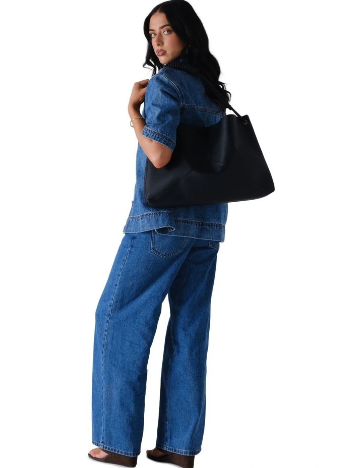 Lina Knotted Shoulder Bag in Black image 2