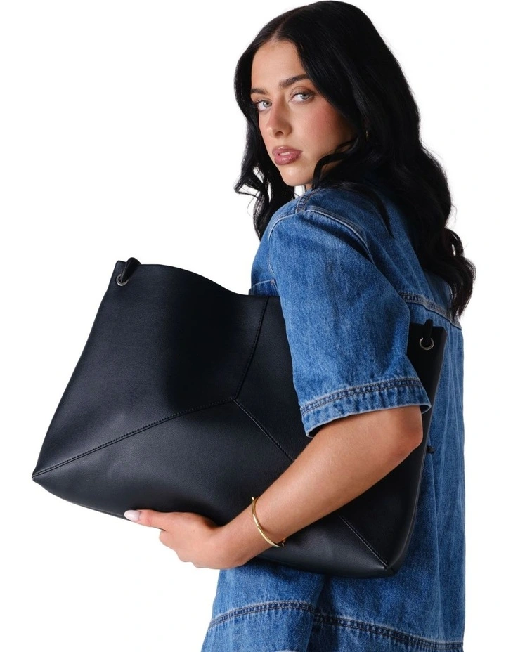 Lina Knotted Shoulder Bag in Black image 3