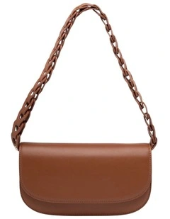 Avery Boxy Shoulder Bag in Tan