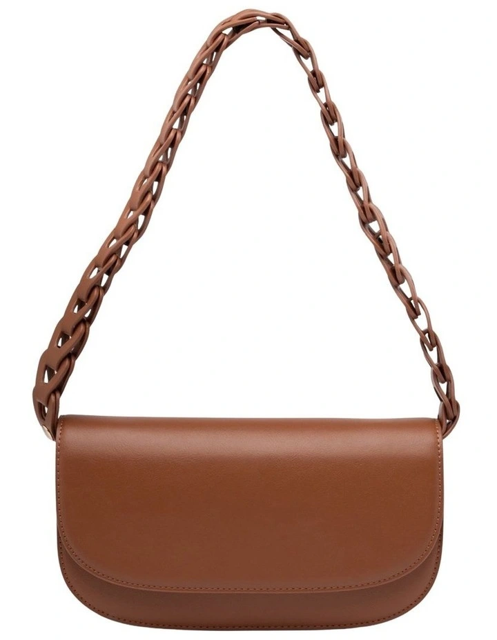 Avery Boxy Shoulder Bag in Tan image 1