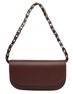 Avery Boxy Shoulder Bag in Chestnut