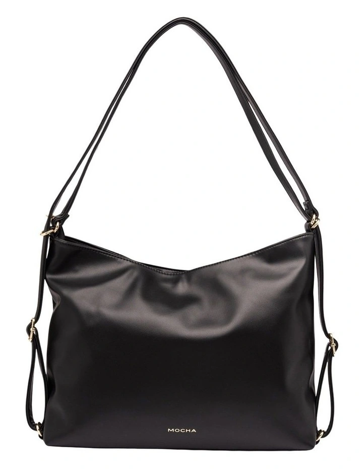 Stevie Belted Shoulder Bag in Black image 2