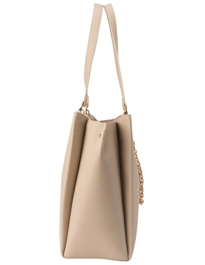 Mocha Sienna Stud Tote Bag in Beige image 3