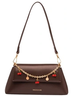 Ava Baguette Crossbody Bag in Burgundy