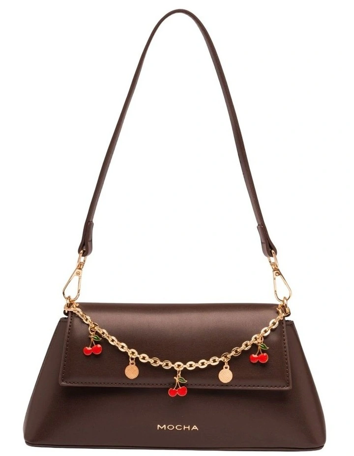 Ava Baguette Crossbody Bag in Burgundy image 1