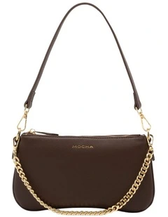 Mocha Cleo Double Shoulder Bag - Choc