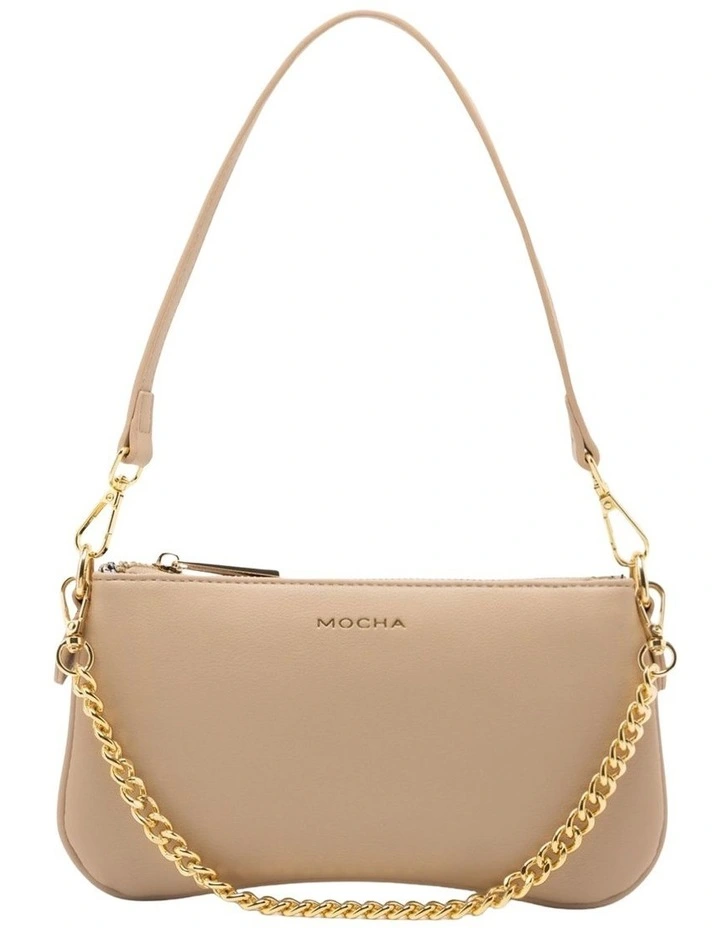 Mocha Cleo Double Shoulder Bag - Beige image 1