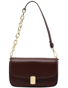 Mocha Cora Half-chain Crossbody Bag - Espresso