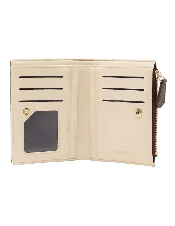 Mocha Small Classic Arya Wallet - Chestnut/Cream image 2