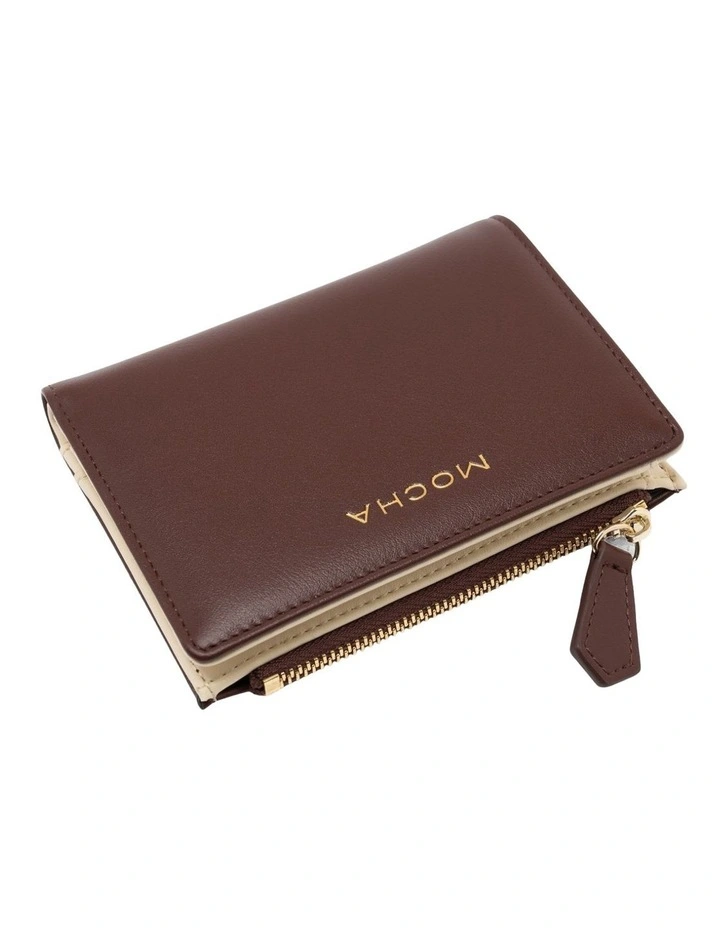 Mocha Small Classic Arya Wallet - Chestnut/Cream image 3