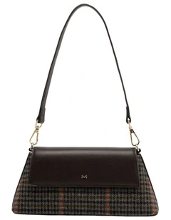Mocha Ava Plaid Baguette Crossbody Bag - Espresso