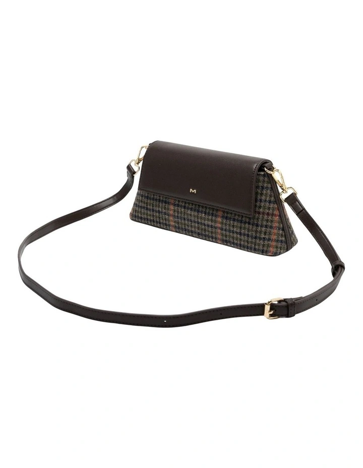 Mocha Ava Plaid Baguette Crossbody Bag - Espresso image 2