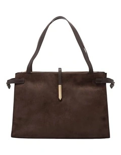 Mocha Renae Suede Tote Bag - Espresso