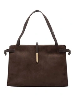 Mocha Renae Suede Tote Bag - Espresso