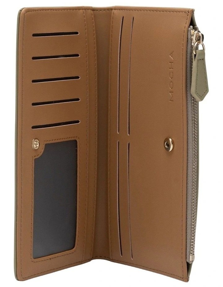 Mocha Classic Arya Wallet - Sage/Camel image 2