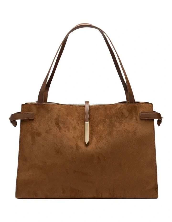Mocha Renae Suede Tote Bag - Chestnut image 1