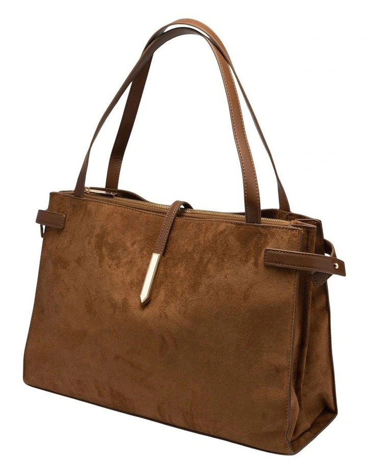 Mocha Renae Suede Tote Bag - Chestnut image 2