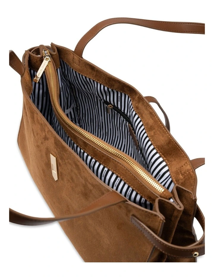 Mocha Renae Suede Tote Bag - Chestnut image 3
