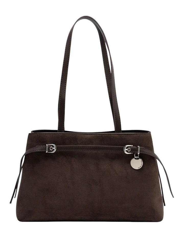 Mocha Amber Suede Tote Bag - Choc image 1