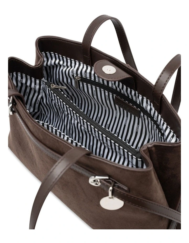 Mocha Amber Suede Tote Bag - Choc image 3