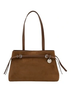 Mocha Amber Suede Tote Bag - Chestnut