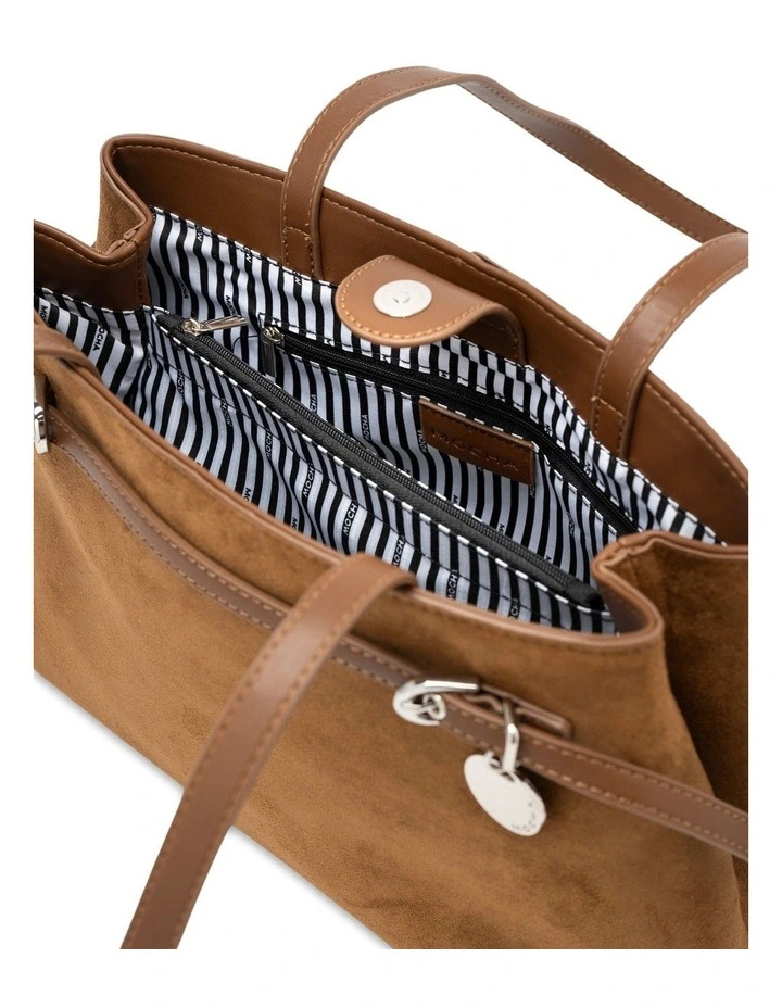 Mocha Amber Suede Tote Bag - Chestnut image 3