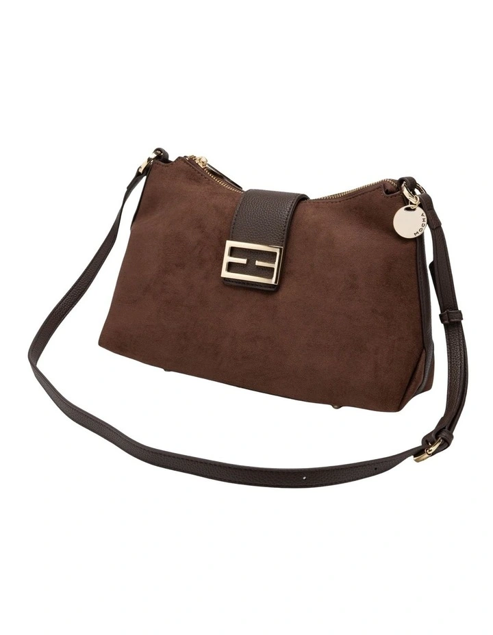 Mocha Effie Slouch Shoulder Bag Suede - Choc image 2